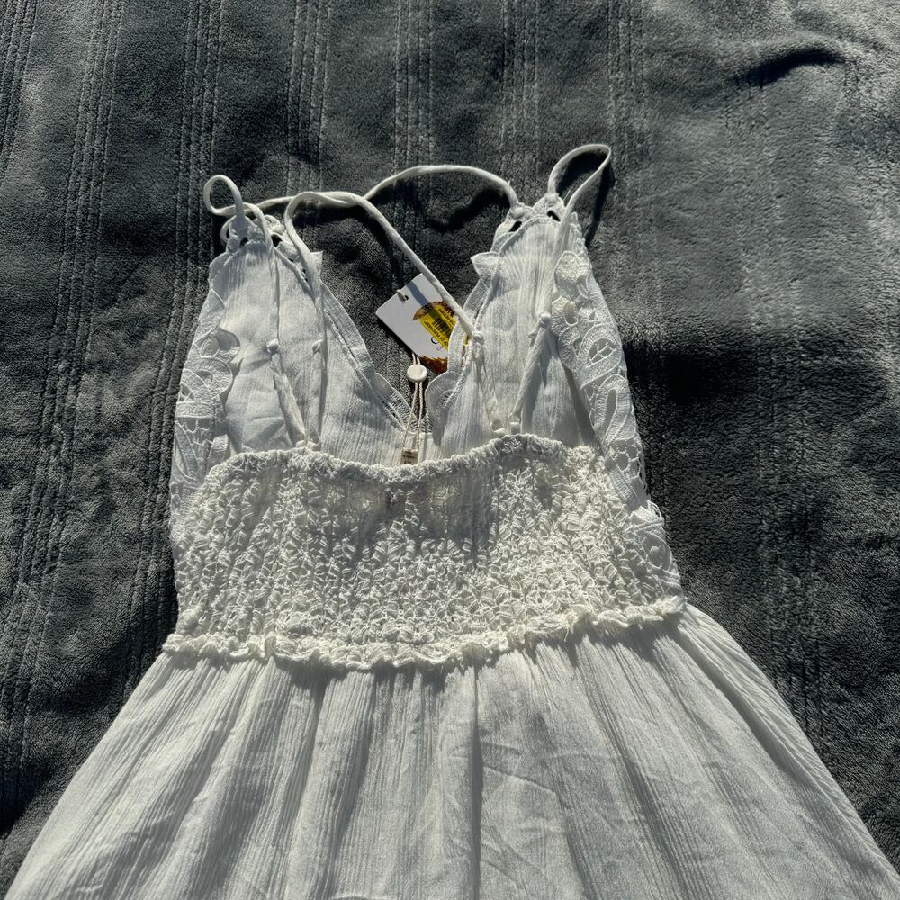 NWT C&V Chealsea & Violet Boho White Strappy Lace Mini Slip Dress Women’s XS - Picture 9 of 13
